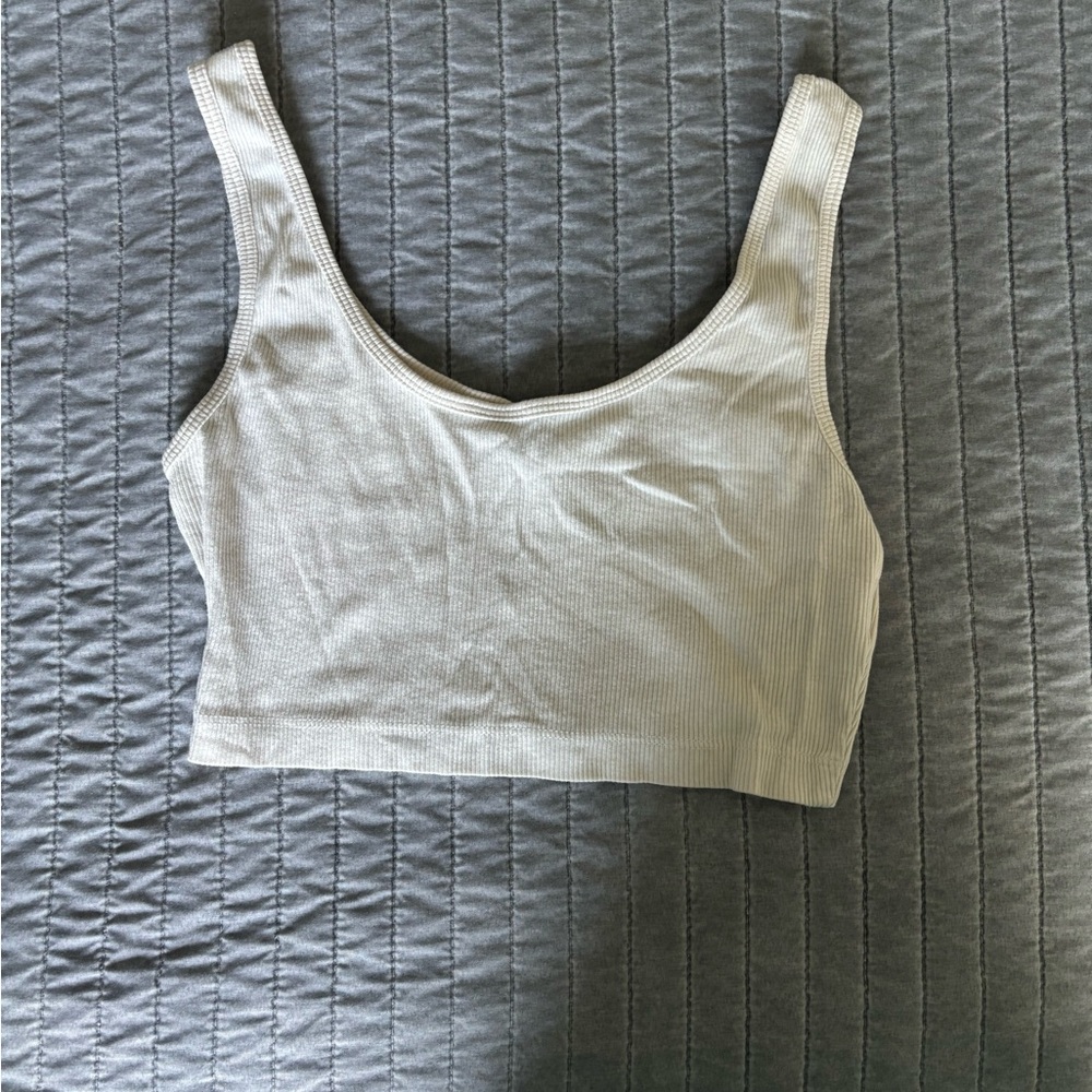 H&M Cream Ribbed Tank Top